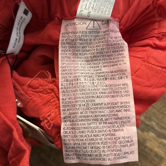 NWT ZARA || RED PAPER BAG SHORTS || SIZE S - Picture 12 of 12